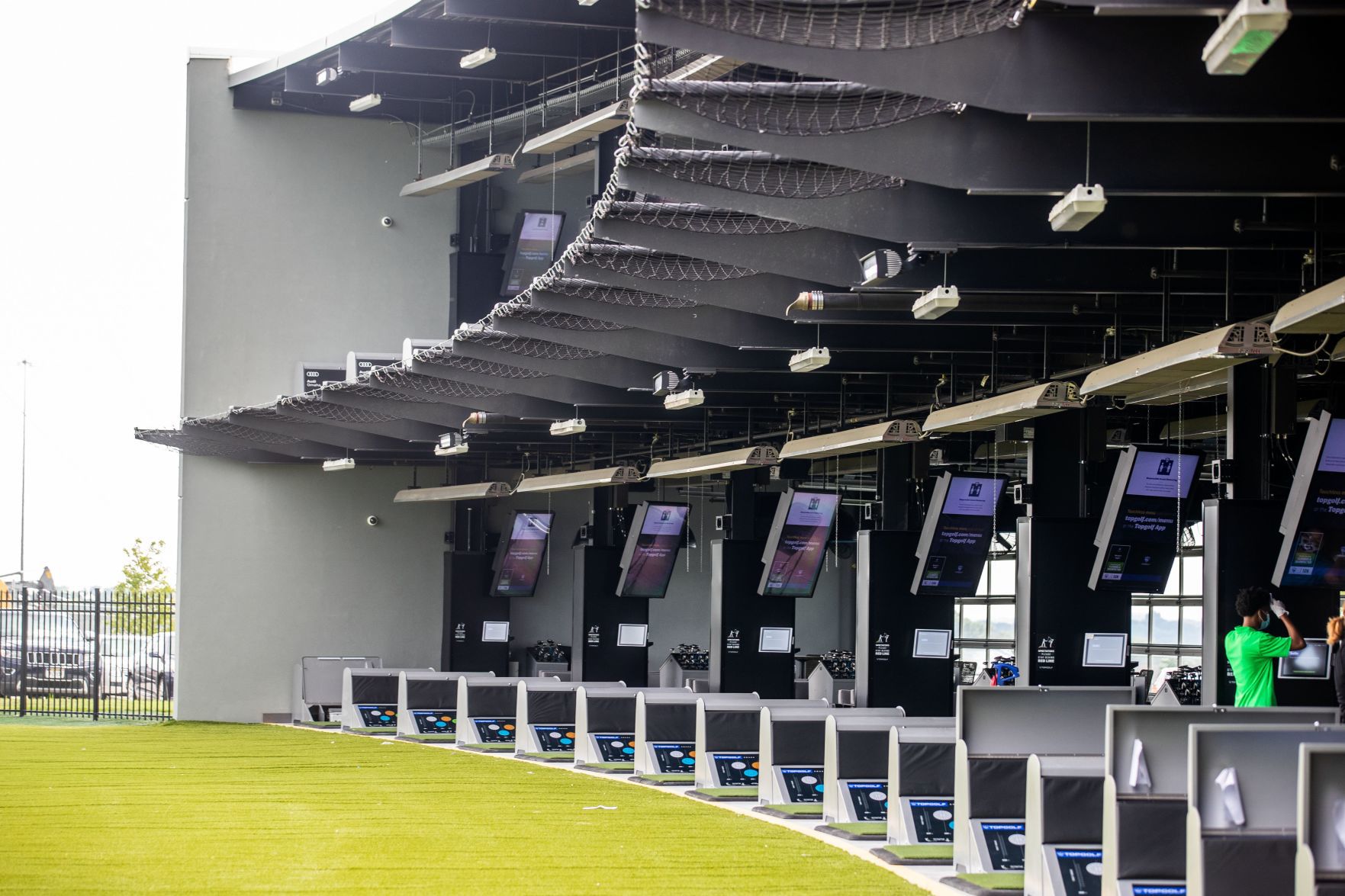 Topgolf's hitting bays.